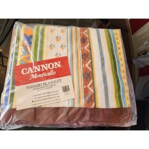 Vintage Cannon Monticello Blanket 80x 90” NAVAHO Queen New. Deadstock. RARE